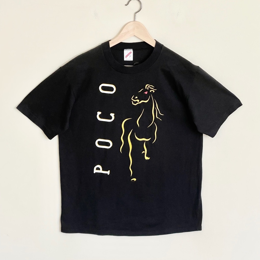Vintage Poco 1990 Legacy Tour Horse Graphic Black Band T Shirt Adult size Large - Picture 2 of 12